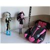 Image 1 : Monster High, Mattel Dracolra car with Freaky Fusion Dracubecca & Frankie Stein dolls.
