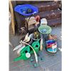 Image 1 : Lot of outdoor yard & garden decor. Pots, jugs, bird bath,feeders,patio lanterns, stepping stone, fo