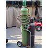 Image 1 : Oxygen & acetylene tanks, hose & torch. Not used for some time. Condition unknown.