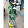 Image 2 : Small John Deere Bicycle. Adjustable seat spring forks. Back tire needs repair.