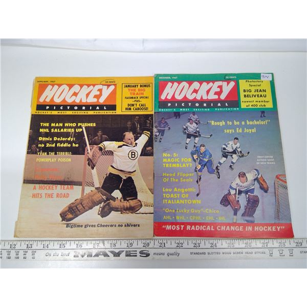 (2) 1967 Hockey Pictorial Magazines