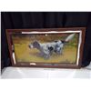 Image 2 : Mirrored Framed Picture 32"x17" Hunting Dog