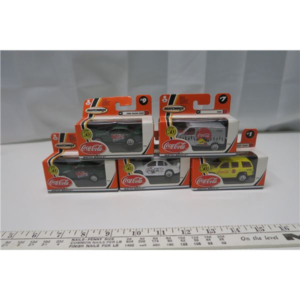 5 Matchbox Coca-Cola Cars