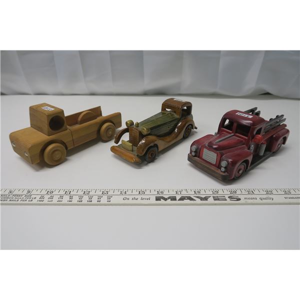 3 Medium Wood Cars