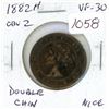 Image 1 : 1882H Obverse 2 Victorian Large Cent. (Double Chin). VF-30. Nice.