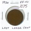 Image 1 : 1920 Canadian Large Cent. Last Large Cent Minted. EF-40. Nice.