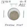 Image 1 : 1890H Canadian Victorian Silver 5 Cents. Heaton Mint. VG-8.