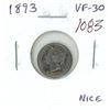 Image 1 : 1893 Canadian Victorian Silver 5 Cents. VF-30. Nice.