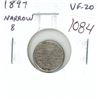Image 1 : 1897 Canadian Victorian Silver 5 Cents. VF-20. Nice.
