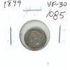 Image 1 : 1899 Canadian Victorian Silver 5 Cents. VF-30. Nice.