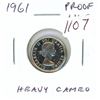 Image 1 : 1961 Canadian Silver 10 cents. Proof-Like-65 with Heavy Cameo. Nice.