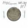 Image 1 : 1935 Canadian Silver 25 Cents. VF-20.