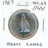 Image 1 : 1967 Canadian Silver 50 Cents. MS-63 with Heavy Cameo. Nice.