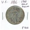 Image 1 : U.S. 1941 Walking Liberty Silver Half Dollar. Minted the year the U.S. entered World War II. F-12.