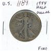 Image 1 : U.S. 1944 Walking Liberty Silver Half Dollar. F-12.