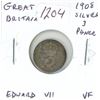 Image 1 : Great Britain. 1908 silver 3 Pence. Edward VII issue. VF. Nice.