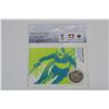 Image 1 : Vancouver 2010 Olympic Winter Games Coin Sport Card Alpine Skiing 25 Cents with Painted Leaf Dated 2