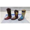 Image 4 : (3) Ceramic Cowboy Boots