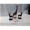 Image 1 : (2) Wood Gazelles + Giraffe