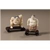 Image 1 : Carved Ivory Netsukes of Sumo Wrestlers,
