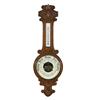 Image 1 : Carved Oak Barometer/Thermometer,