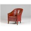 Image 1 : French Club Chair in Red Leather,