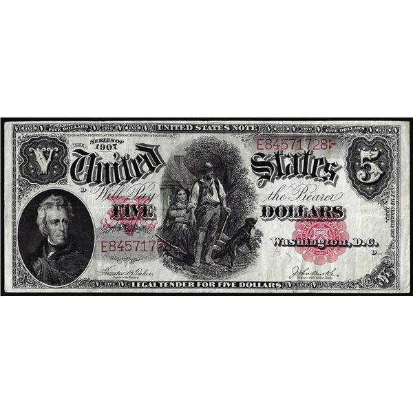 1907 $5 Woodchopper Legal Tender Note