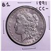 Image 1 : 1891-CC $1 Morgan Silver Dollar Coin