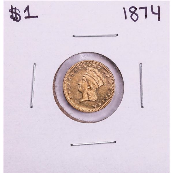 1874 $1 Indian Princess Head Gold Dollar Coin