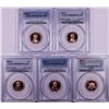 Image 1 : Lot of (5) Proof Lincoln Memorial Cent Coins PCGS PR69RD DCAM
