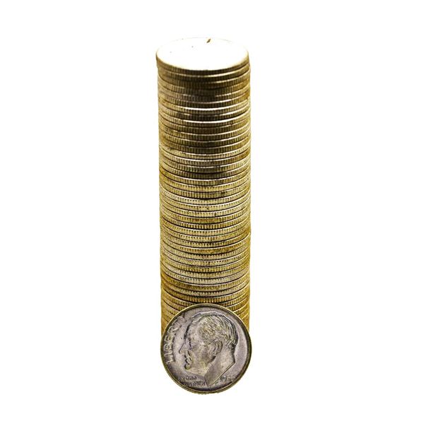 Roll of (50) Brilliant Uncirculated 1953 Roosevelt Dime Coins