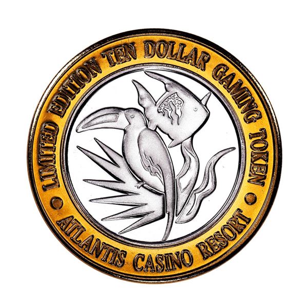 .999 Fine Silver Atlantis Casino & Resort Reno, NV $10 Limited Edition Gaming Token