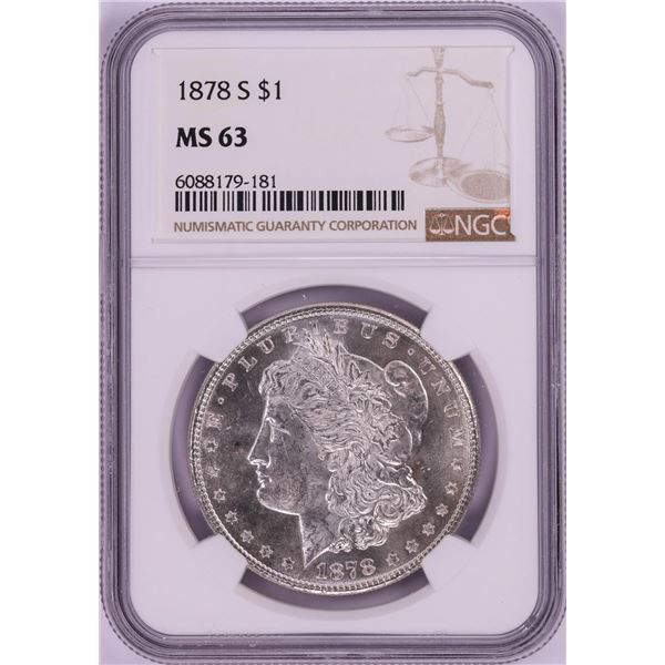 1878-S $1 Morgan Silver Dollar Coin NGC MS63