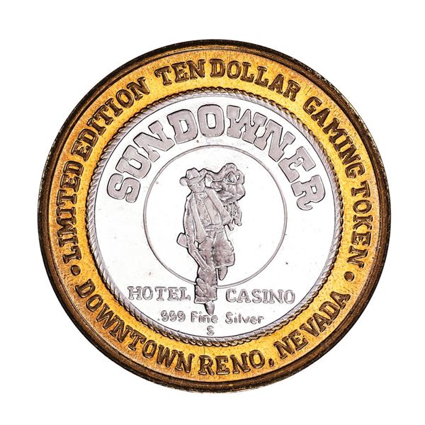 .999 Silver Sundowner Hotel Casino Reno, NV $10 Casino Limited Edition Gaming Token
