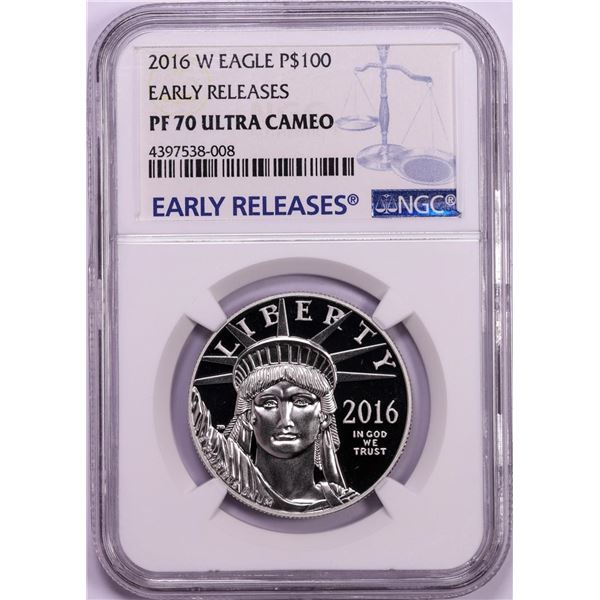 2016-W $100 Proof American Platinum Eagle Coin NGC PF70 Ultra Cameo Early Releases