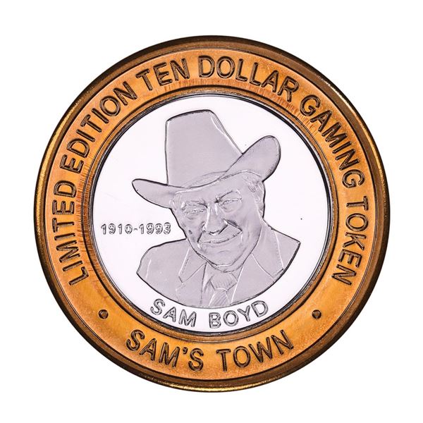 .999 Silver Sam's Town Las Vegas, NV $10 Casino Limited Edition Gaming Token
