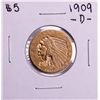 Image 1 : 1909-D $5 Indian Head Half Eagle Gold Coin