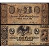 Image 1 : Lot of 1841 $1 & $2 Farmers Bank of Bucks County Bristol, PA Obsolete Bank Notes