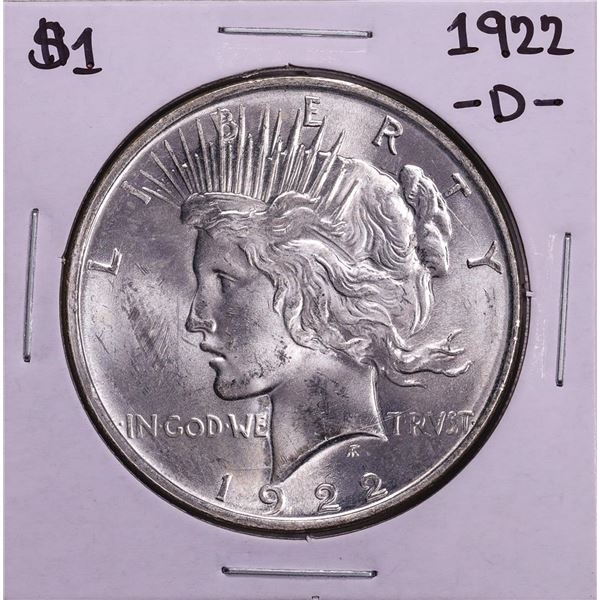 1922-D $1 Peace Silver Dollar Coin
