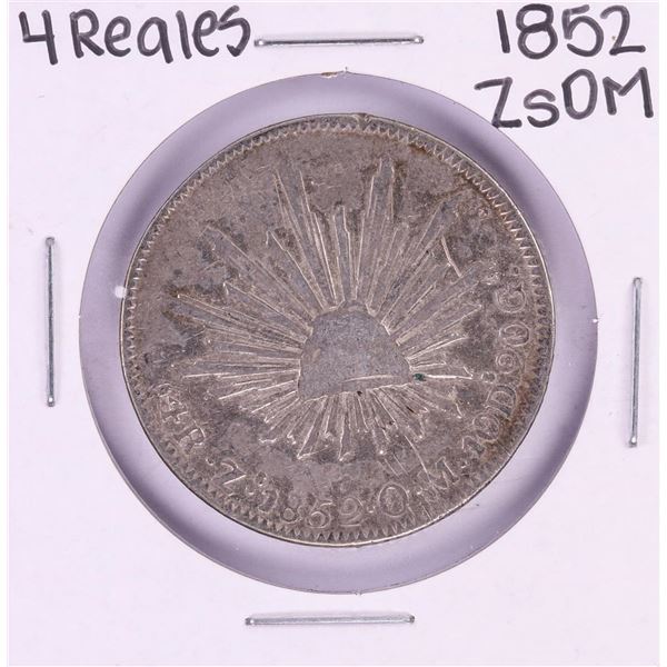 1852 ZsOM Mexico 4 Reales Silver Coin