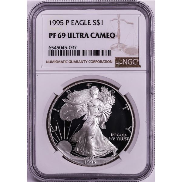 1995-P $1 Proof American Silver Eagle Coin NGC PF69 Ultra Cameo