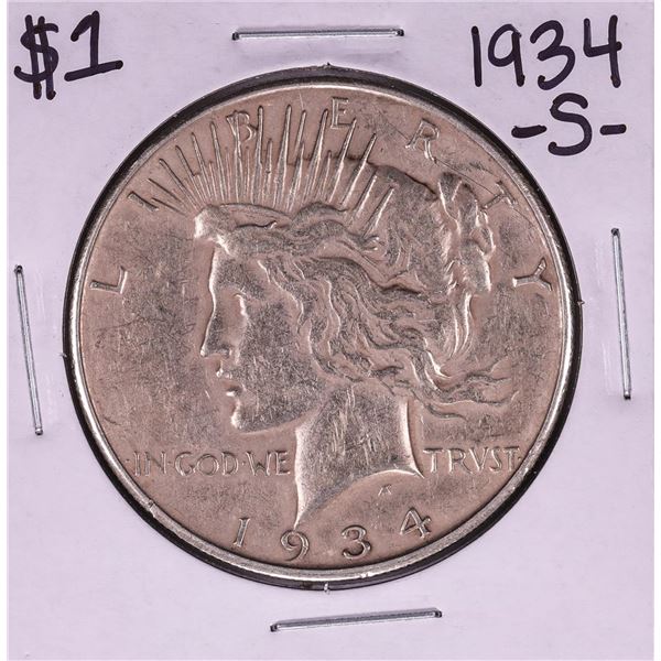 1934-S $1 Peace Silver Dollar Coin