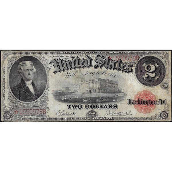 1917 $2 Legal Tender Star Note