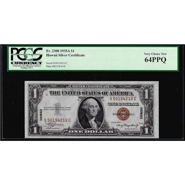 1935A $1 Hawaii WWII Emergency Issue Silver Certificate Note PCGS Choice New 64PPQ