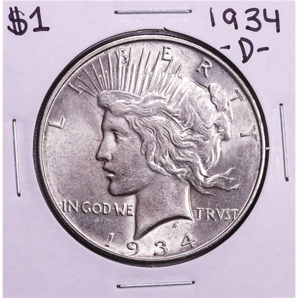 1934-D $1 Peace Silver Dollar Coin