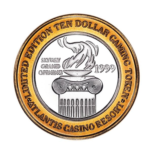 .999 Silver Atlantis Casino Resort Reno, NV $10 Casino Limited Edition Gaming Token