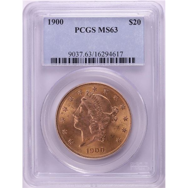 1900 $20 Liberty Head Double Eagle Gold Coin PCGS MS63