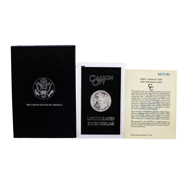 1884-CC $1 Morgan Silver Dollar Coin GSA Hoard Uncirculated w/Box & COA