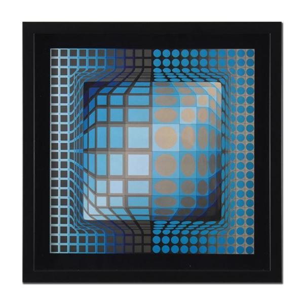 Victor Vasarely "Koska-Rev" Mixed Media Print On Paper
