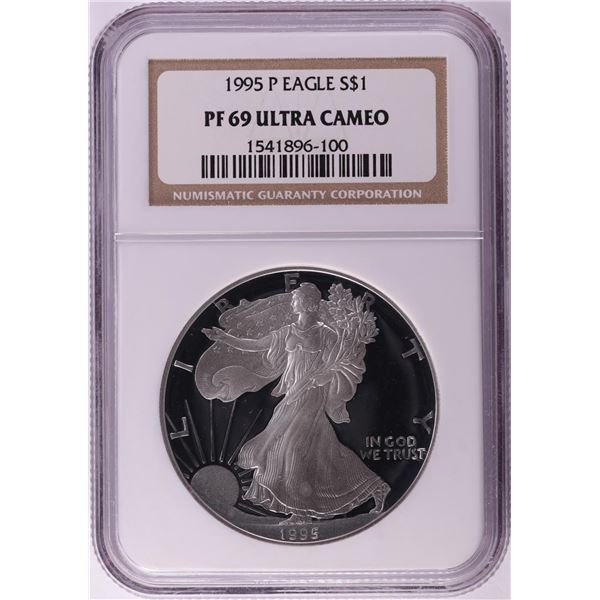 1995-P $1 Proof American Silver Eagle Coin NGC PF69 Ultra Cameo